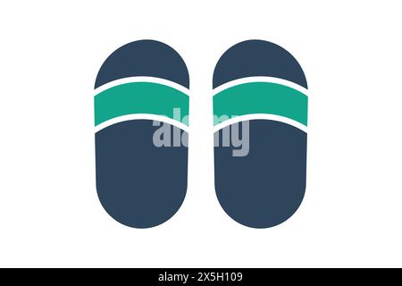 slippers icon. icon related to textile. solid icon style. textile element illustration Stock Vector