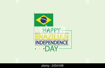 Bringing Brazil to Life Creative Text Illustration Design for Brazilian Day Festivities Stock Vector