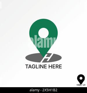 Logo design graphic concept creative vector premium stock abstract unique place symbol with letter initial H font Related to monogram typography brand Stock Vector