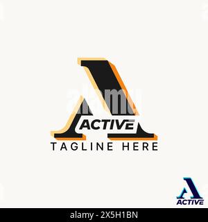 Logo design graphic concept creative vector premium stock unique abstract initial letter A font cutting 3D shadow Related to monogram typography brand Stock Vector