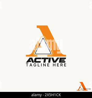 Logo design graphic concept creative vector premium stock unique abstract letter initial A font triangle line contour Related monogram typography bran Stock Vector