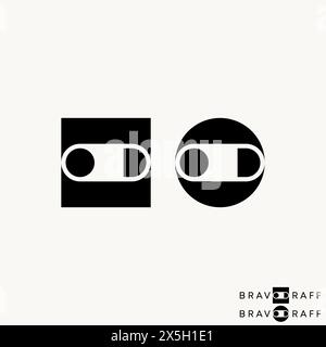 Logo design graphic concept creative vector premium stock abstract letter initial OD font with negative space block. Related monogram typography brand Stock Vector