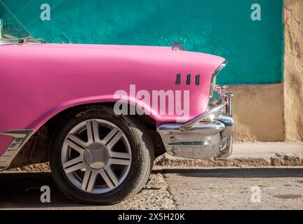 1957 Chevrolet Bel Air Hardtop, among the many pre-embargo vehicles that can be seen in daily use throughout the Cuba. Havana, Cuba. Stock Photo