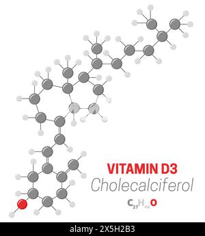 Cholecalciferol D3 Vitamin Molecule Stock Vector