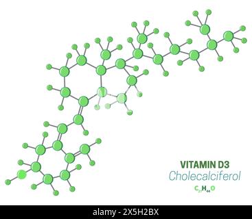 Cholecalciferol D3 Vitamin Molecule Formula Stock Vector