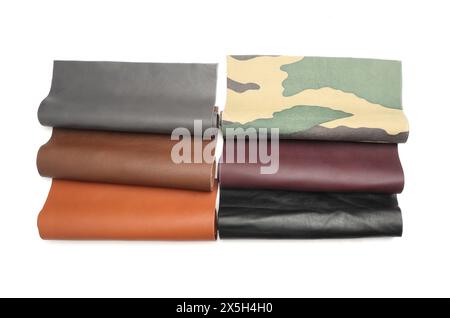 good quality leather swatches variants isolated Stock Photo