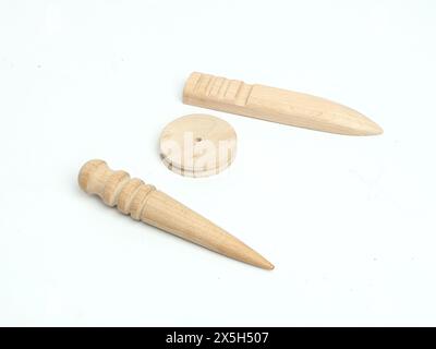 leather craft tools isolated on white background Stock Photo