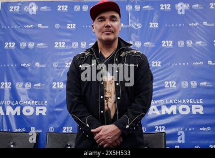 Mexico City, Mexico. 09th May, 2024. David LaChapelle, a New York photographer, is posing during a press conference at the Palacio de Mineria in Mexico City, where he is giving details of his new exhibition ''Love, '' which will be open for visits from May 11 to July 13 of this year. The exhibition includes more than 100 works created from 1985 to the present, featuring his new series 'Viacrucis'. (Photo by Gerardo Vieyra/NurPhoto) Credit: NurPhoto SRL/Alamy Live News Stock Photo