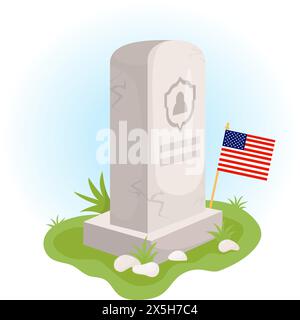 memorial day tombstone star american celebration vector illustration ...