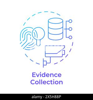 Evidence collection blue gradient concept icon Stock Vector