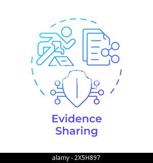 Evidence sharing blue gradient concept icon Stock Vector