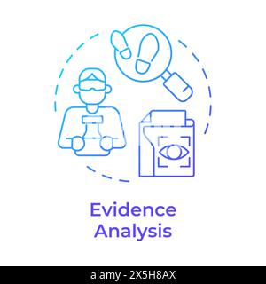 Evidence analysis blue gradient concept icon Stock Vector