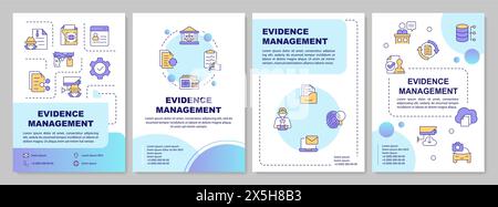 Evidence control blue gradient brochure template Stock Vector