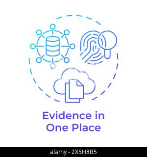 Evidence in one place blue gradient concept icon Stock Vector