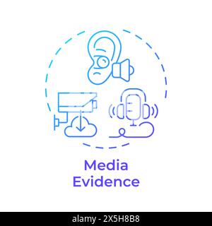 Media evidence blue gradient concept icon Stock Vector