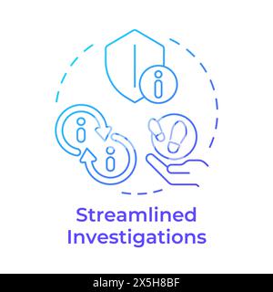 Streamlined investigations blue gradient concept icon Stock Vector