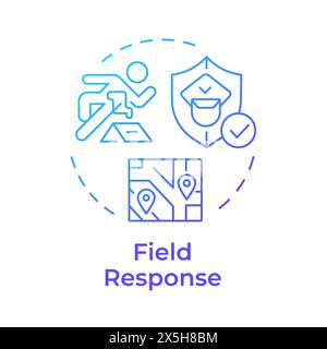 Field response blue gradient concept icon Stock Vector