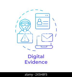 Digital evidence blue gradient concept icon Stock Vector