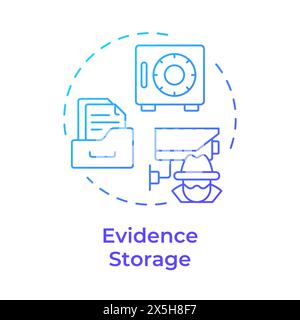 Evidence storage blue gradient concept icon Stock Vector