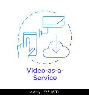 Video as a service blue gradient concept icon Stock Vector