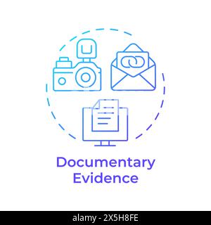 Documentary evidence blue gradient concept icon Stock Vector