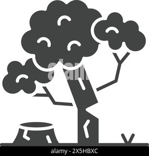 Deforestation icon vector image. Suitable for mobile application web application and print media. Stock Vector