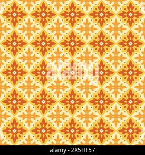 Tile Flower Vintage Seamless Pattern Design. batik motif vector Stock Vector