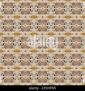 Tile Floral Vintage Seamless Pattern Design. vintage motif vector Stock Vector