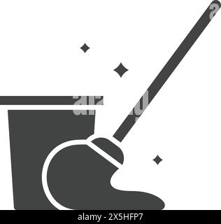 Mop icon vector image. Suitable for mobile application web application and print media. Stock Vector