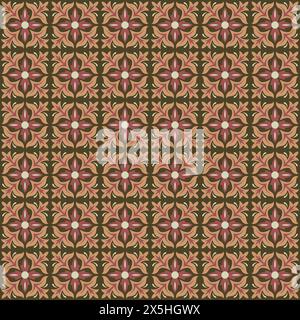 Tile Floor Seamless Pattern Design. batik background Stock Vector