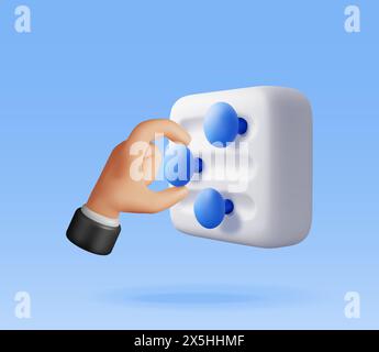 3D filter button and hand Stock Vector