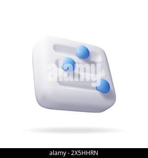 3D filter button icon isolated on white Stock Vector