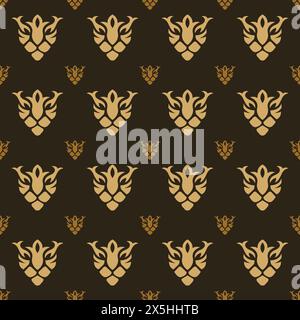 Tiger Head Seamless Pattern Vector, Tiger Background Stock Vector