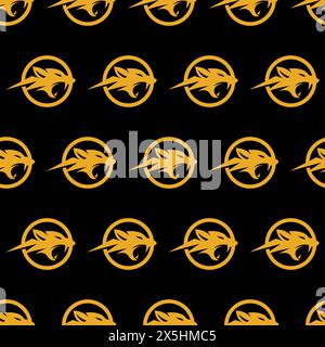 Tiger Head Seamless Pattern Vector, Jaguar Head background Stock Vector