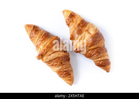 Fresh baked croissant isolated on white background Stock Photo