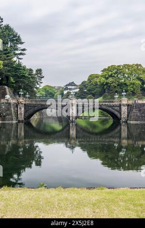 Japan, Tokyo. Imperial Palace, Nijubashi Bridge Stock Photo