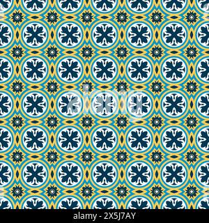 Talavera tile pattern seamless, decorative background for fabric Stock Vector