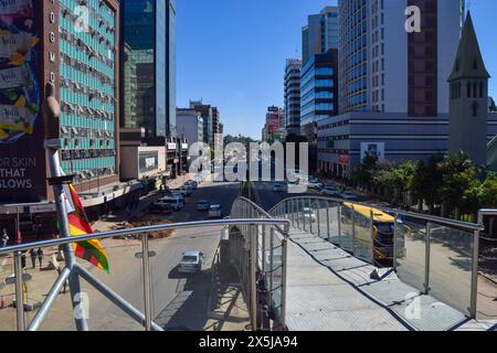 Harare, Zimbabwe, 21st April 2024: Harare city centre, daytime view. Credit: Vuk Valcic/Alamy Stock Photo