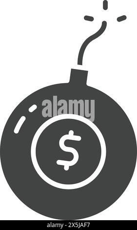 Money Bomb icon vector image. Stock Vector