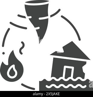 Natural Disaster icon vector image. Stock Vector