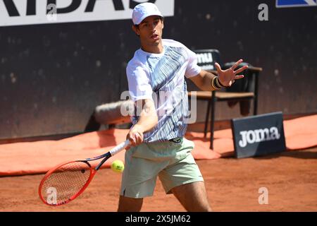 Rome, Italy. 10th May, 2024. Nuno Borges of Portugal in action during the match against Alexander Bublik of Kazakhstan at the Internazionali BNL d'Italia 2024 tennis tournament at Foro Italico in Rome, Italy on May 10, 2024. Nuono Borges defeated Alexander Bublik 6-4, 6-4. Credit: Insidefoto di andrea staccioli/Alamy Live News Stock Photo