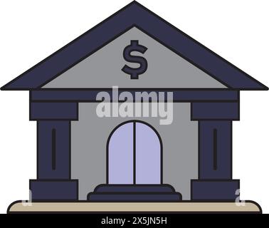 bank icon vector illustration logo design Stock Vector