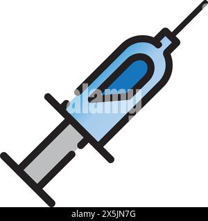 syringe vector icon illustration logo design Stock Vector