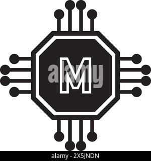 microchip icon vector illustration symbol design Stock Vector