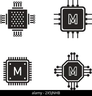 microchip icon vector illustration symbol design Stock Vector