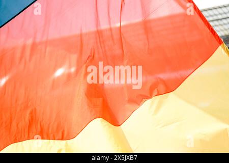 Cologne, Germany. 09th May, 2024. Cologne, Germany, May 9th 2024: German flag during the DFB-Cup Final match between FC Bayern Munich and VfL Wolfsburg at RheinEnergieStadion in Cologne, Germany. (Daniela Porcelli/SPP) Credit: SPP Sport Press Photo. /Alamy Live News Stock Photo