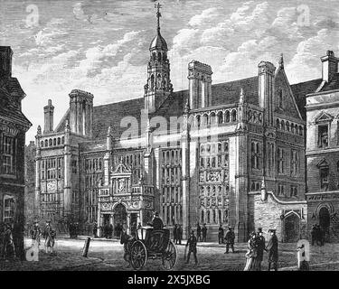 The New Schools, Oxford, ate 19th century. Black and White Illustration from Our Own Country Vol III published by Cassell, Petter, Galpin & Co. in the late 19th century. Stock Photo