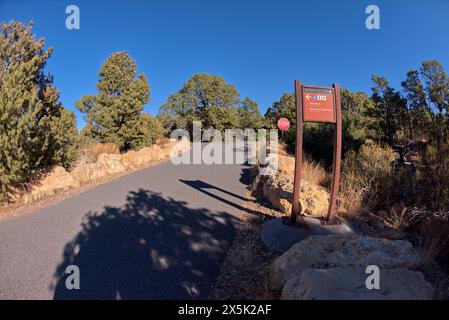 The paved Greenway Trail that runs between Hermits Rest and Pima Point at Grand Canyon, Arizona, United States of America, North America Copyright: St Stock Photo