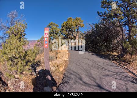 The paved Greenway Trail that runs between Hermits Rest and Pima Point at Grand Canyon, Arizona, United States of America, North America Copyright: St Stock Photo