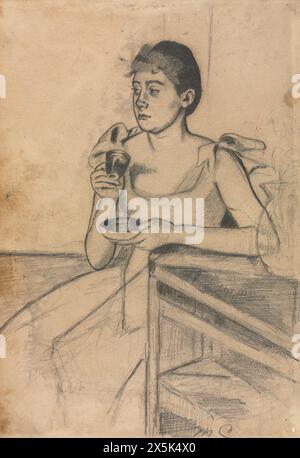 Drawing by american artist Mary Cassatt - After-Dinner Coffee (recto) (c. 1889) Stock Photo
